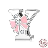 Metalltyp: SILBER CH&NH 925 Sterling Silber Y Briefklammern Perlen klar CZ für Schmuck Machen fit Original Reflexion Clip Charm Armband