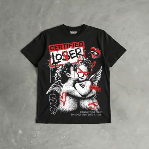 Image of DopeSkill Graphic Tee Streetwear Hip Hop Hypebeast Street Style Crew Neck Unisex T-Shirt Sneaker Colour Matching Shirts Angel