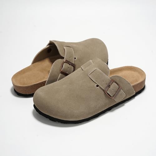 Image of Project Cloud 100% Genuine Leather Footbed Clogs for Women - Memory Foam Arch Support Slippers for Women - Trendy Slip-ons Women's Mules & Clogs Sandals