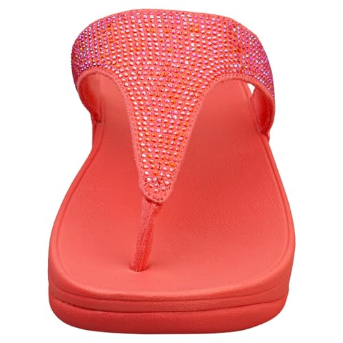 Image of Fitflop Lulu Crystal Toe Post EC5 Toe Separator Pink Coral Size: EU 37, Rosy Coral, 5 Men