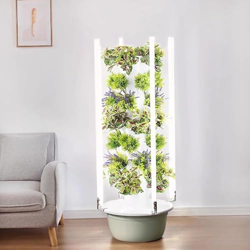JGJSQYY Sistema di Coltivazione idroponica Torre idroponica Verticale, idroponica Torre aeroponica da Giardino per Erbe aromatiche, Frutta e Verdura da Interno con Serbatoio d'Acqua