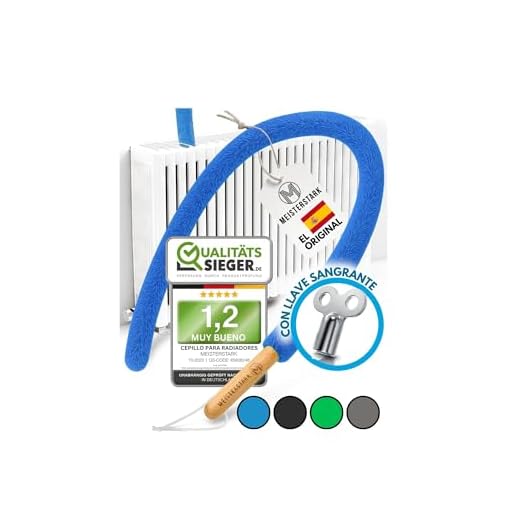 EL Original Cepillo Limpia Radiadores Calefaccion 115cm I Plumero Radiadores Calefacción sin Arañazos I Funda de Cepillo Lavable I Cepillo Radiadores Calefaccion Aire - Azul