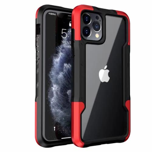 Coque de téléphone Antichoc iPhone 13 Pro Max transparente et rigide rouge