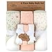 Hooded Baby Bath Towel and Washcloth 6 Piece Set for Newborns, Infants & Toddlers, Boys & Girls Baby Hooded Towels Set Floral Pink