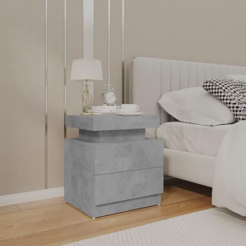ZQQLVOO Mesa consola para sofá, mesa auxiliar, mesa de salón, mesita de noche, color gris hormigón, 45 x 35 x 52 cm, material de madera