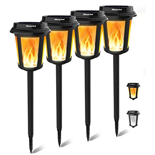 Keenstone Solar Lights, Waterproof Solar Torch Lights with Flickering Dancing Flame, 4 Lighting Effects Auto On/Off Outdoor Decorative Lighting for Holiday Party Pool Yard Decor 4 Pack