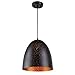 Chloe CH8H263BK12-DP1 Hanging Pendant, Textured Black and Gold