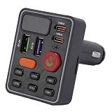 Bewinner Adaptador Bluetooth para Automóvil Transmisor FM con Pantalla Digital Grande, USB Tipo C y Cargador de Automóvil de Carga Rápida USB, Reproductor de Sonido Estéreo de Música MP3