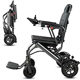 Small Electric Wheelchair Lightweight Only 30 lbs, 220 lbs Capacity, FAA Approved, Folding Power Wheelchair for Seniors & Travel, Foldable Motorized Wheelchair for Indoor/Outdoor Use