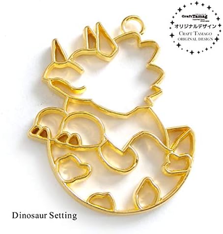 Amazon Co Jp Craft Tamago 10個 レジン枠 空枠 恐竜シリーズ トリケラトプス ゴールド Craft Tamagoオリジナル ホビー