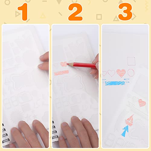 Abeillo 18 Stuks Bullet Journal Stencils Dagboek Stencils Set, Plastic Plan Stencils Herbruikbare DIY Schilderij Sjabloon voor Dagboek, Scrapbook, DIY Gift Cards, Fotoalbum