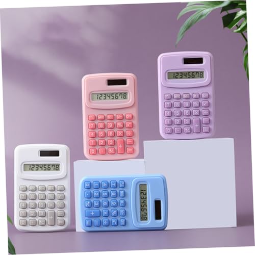 Calculadora electrónica de bolsillo con botones de ABS resistente pack de 12 piezas moradas 6