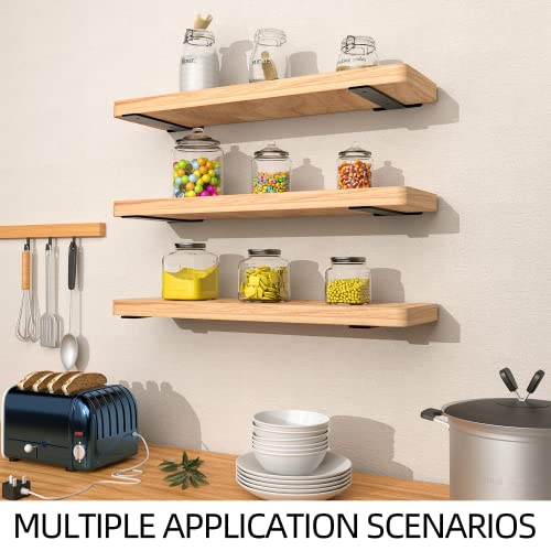 Soporte balda,Escuadras, 6 soportes de estante industriales resistentes de, Escuadras metalicas negro ,L soporte estanteria pared(5mm de grosor),15cm - imagen 6