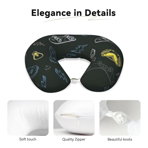 Almohada de viaje cuello espuma poliéster negra miniatura 4