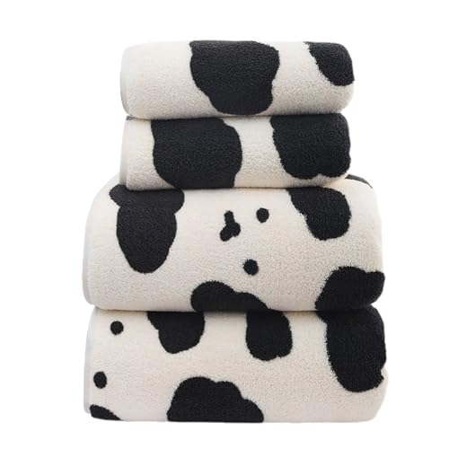 Reheyre Asciugamani da bagno con stampa di mucca, forte assorbimento d'acqua, ad asciugatura rapida, asciugamano da bagno per uomini, donne, viaggi, telo da bagno + asciugamano da bagno Reheyre Asciugamani da bagno con stampa di mucca, forte assorbimento d'acqua, ad asciugatura rapida, asciugamano da bagno per uomini, donne, viaggi, telo da bagno + asciugamano da bagno
