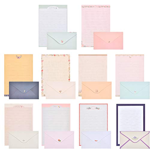 Stationery Letter Paper and Envelopes Set, 60 Sheets Cute Letter Writing Paper & 30 Lovely...