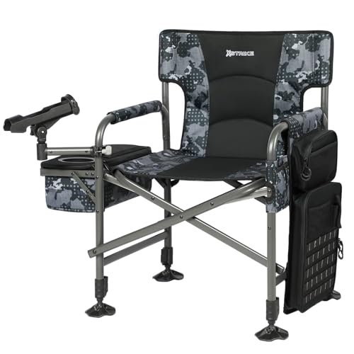 X Strike Fishing Chairs with Rod Holder, Folding Ice Fishing Chai...