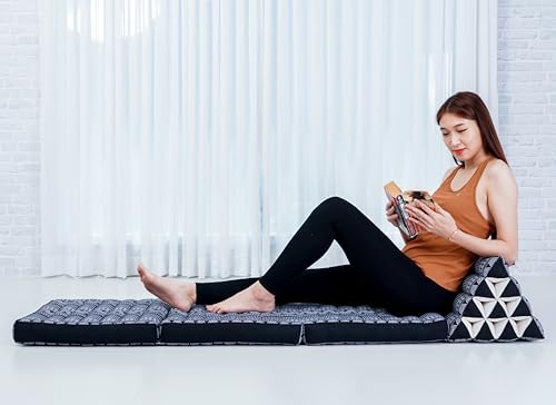 Image of Leewadee Thai Foldable Floor Mat 67 x 21 inches Kapok with Backrest