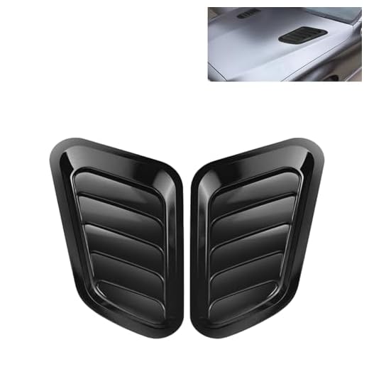 Genérico Un Juego (2 pezzi) Accesorios Coche Tuning de ventilaciones del capó del Motor, Compatible con Lancia Montecarlo 1975-1981,Accesorios Coche artículos,Fashionable y Cool (Negro)