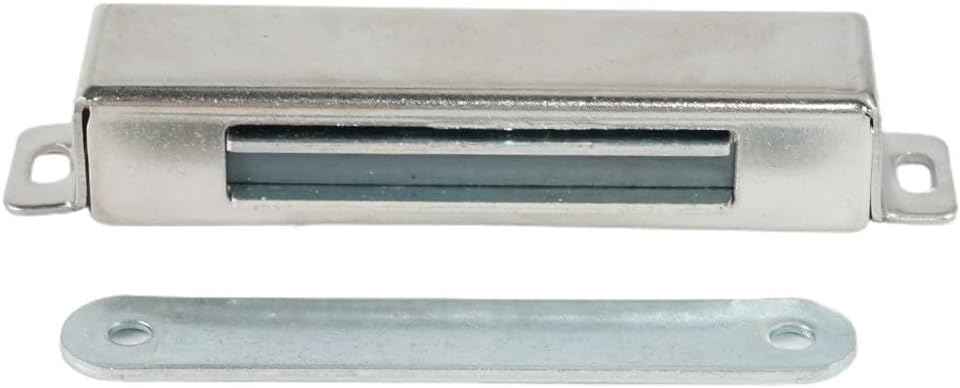 Heavy Duty Cabinet Door Magnetic Catch with Strong Pull, Stainless Steel Chrome Housing Compatible with Kitchen, Bathroom, Patio, and Campervan Doors