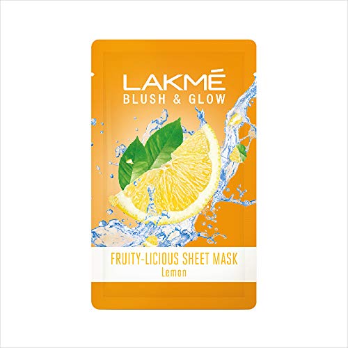 LAKMÉ Blush & Glow Kiwi Sheet Mask, 20 ml, Blush & Glow Strawberry Sheet Mask, 20 ml & Blush & Glow Lemon Sheet Mask, 20 ml, Pack of 3
