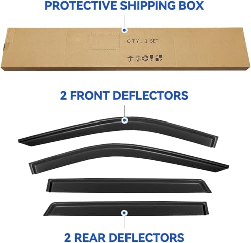 Image of Window Visors Rain Guards for 2021-2026 Chevy Tahoe /GMC Yukon, Out-Channel Window Vent Wind Deflectors Visors Shades (Not for Yukon XL)