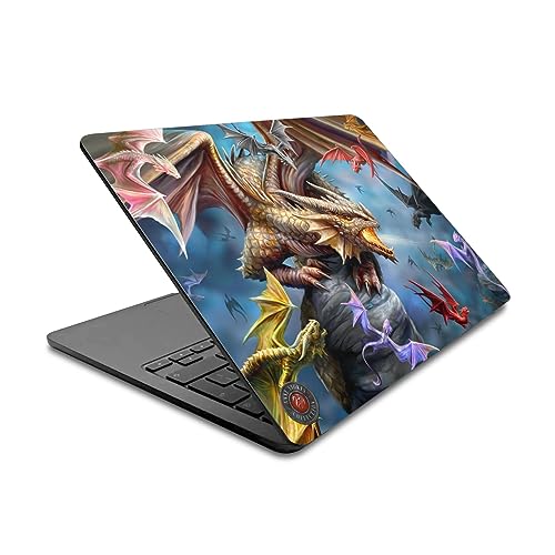 Autocollant MacBook Air 13.6 2022 peau vinyle Anne Stokes dragon noir