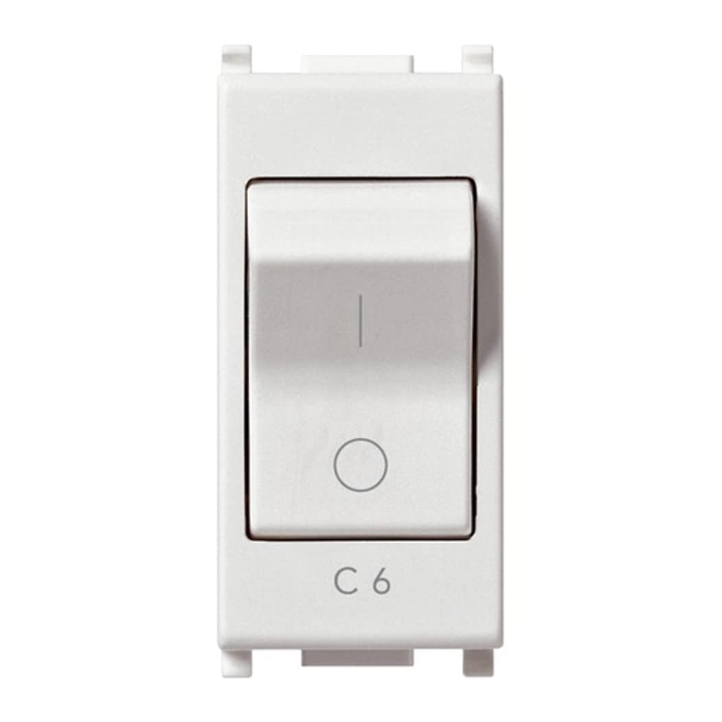 Vimar Serie Piatto – Interruttore magnetotermico 1 Polo + Neutro C6 230 V Bianco