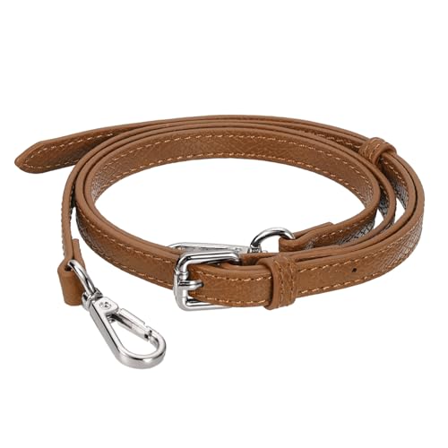 Image of uxcell Leather Bag Strap Replacement Adjustable Crossbody Bag Straps Conversion for Shoulder Bag Handbag Purse, Brown, Silver Buckle