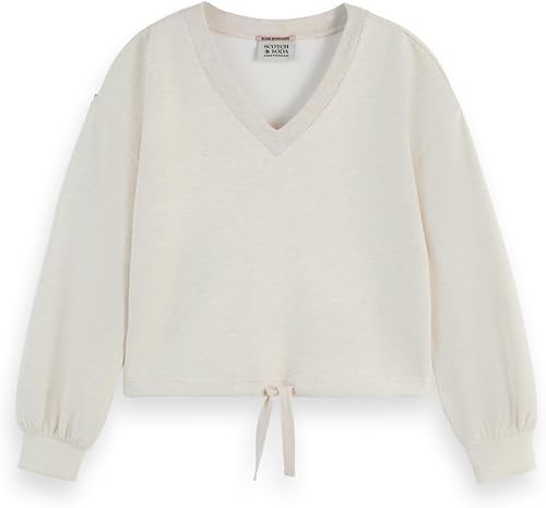 Scotch & Soda V-Neck Modal Sweatshirt Sudadera, Soft Ice Melange, M para Mujer