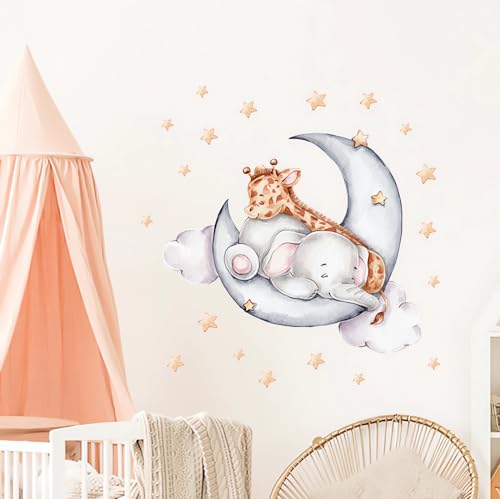 Vinilo Decorativo Bebé Elefante y Jirafa sacinora miniatura 3