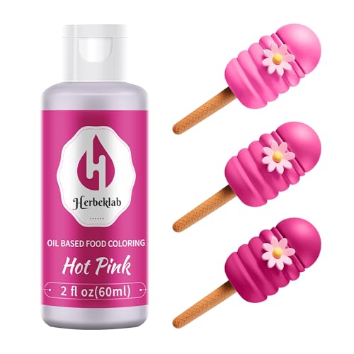 Hot Pink Oil Based Food Coloring – 2 fl oz Professional Grade Concentrated Oil Food Dye for Melting Chocolate, Candy Melts, Cake Pops, Strawberries &amp; Baking