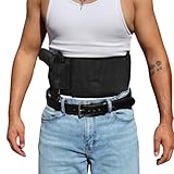 Daltech Force Safestcarry Belly Band 6 Inch Holster with Spandex- Concealed Carry Gun Holster and Mag Holster for HIPS, Waist or Chest, Black (XLarge)