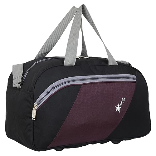 Image of PPERFECT Star 40L Duffle Bags for travellings | Carry Bag for Women Travel | Bag for travellin | Travel Bag for man | Luggage Bags for Women (Black Purple)