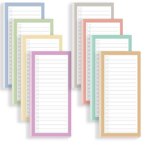TUNORD 8 Pack Magnetic Shopping List Pad for Fridge - Grocery Notepads for Refrigerator - 30 Sheets per Memo Pad Lined To-Do List Pads