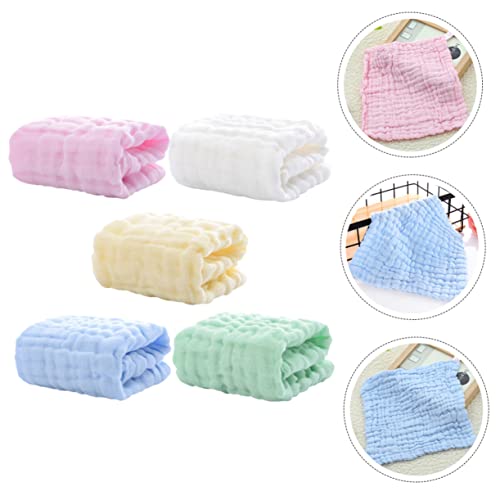 5Pcs Multi Layer Cotton Facial Towels Soft Highly Absorbent Hand Towels for Newborns for Drooling Bathing Includes4