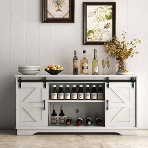 Panana Wooden Sideboard with Sliding Doors Cover