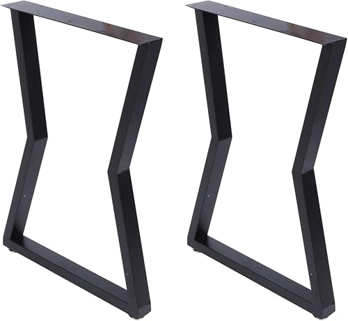 Image of Set of 2 Metal Table Legs Modern Industrial M-Shape Steel Legs for Dining Table Desk Kitchen Table & Workbench Heavy-Duty Furniture Legs for DIY Custom Tables and Home Upgrades