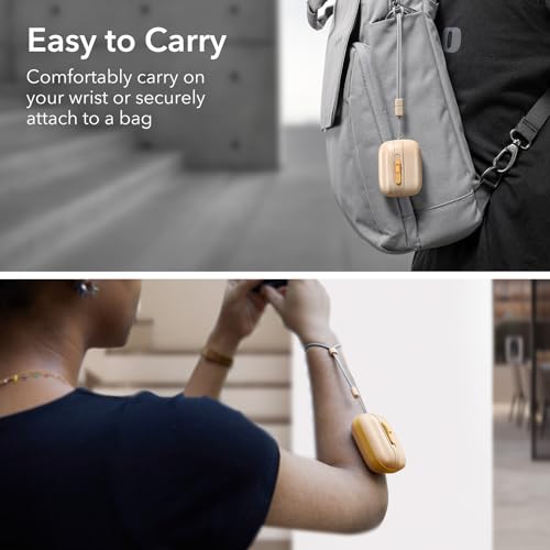 Image of ESR for AirPods Pro 2 Case (2023 /2022 /2019, 2nd /1st Gen), Compatible with Airpods Pro 2 (USB-C /Lightning Cable), MagSafe Ready, Magnetic Lid Lock, Full Drop Protection Cover with Lanyard, Yellow