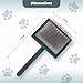 AWANTIC Self- Cleaning Slicker Brush for Dogs Suitable for Short & Long Haired Dogs and Effective Deshedding for Pet Grooming, Undercoat Removal, Tangle-Free Fur (Greem- Brush + Comb)