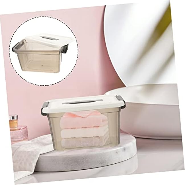 IMIKEYA Storage Latch Box Stackable Household Storage Bin with Lid for Clothes Sundries Practical Versatile Organizer for Nurseries More