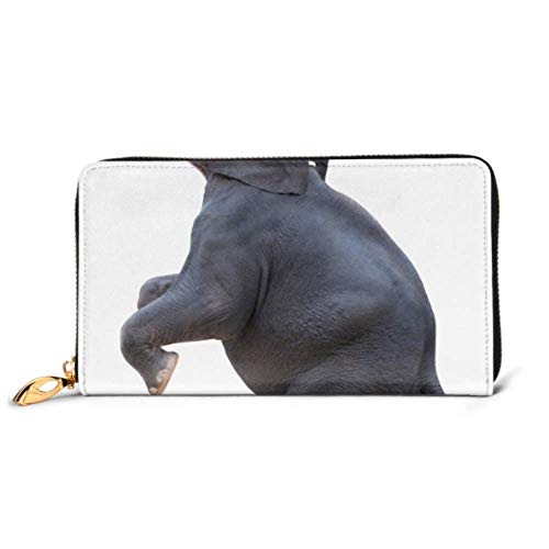 Preisvergleich Produktbild JHGFG Mode Handtasche Reißverschluss Brieftasche isoliert Elefant stehend weiß Telefon Kupplung Geldbörse Abendkupplung Blockierung Leder Brieftasche Multi Card Organizer