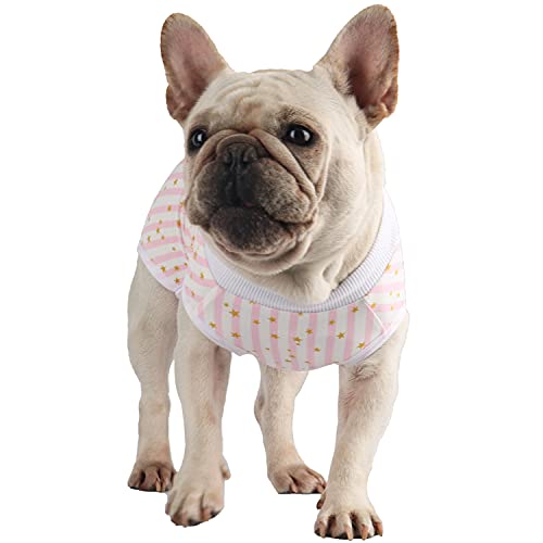 Image of Dog Surgery Recovery Suit Pet Onesie After Surgery Wear Pet E-Collar Alternative for Female Male Dog Pink Stripe Star /Large