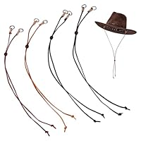 BENECREAT 4 Stück Kinnriemen Aus Leder Für Hüte 47.1cm Abnehmbarer Kinnriemen Verstellbarer Hutriemen Für Cowboyhüte Sonne Western Und Outdoor Für Männer Und Frauen