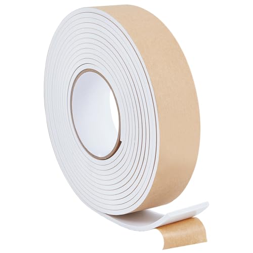 BENECREAT Bande de Mousse Auto-Adhésive 5 m, Ruban Isolant en Mousse Auto-Adhésif Haute Densité, 40mm(L) X 4mm(T), Bande D'Étanchéité pour Fenêtre,...
