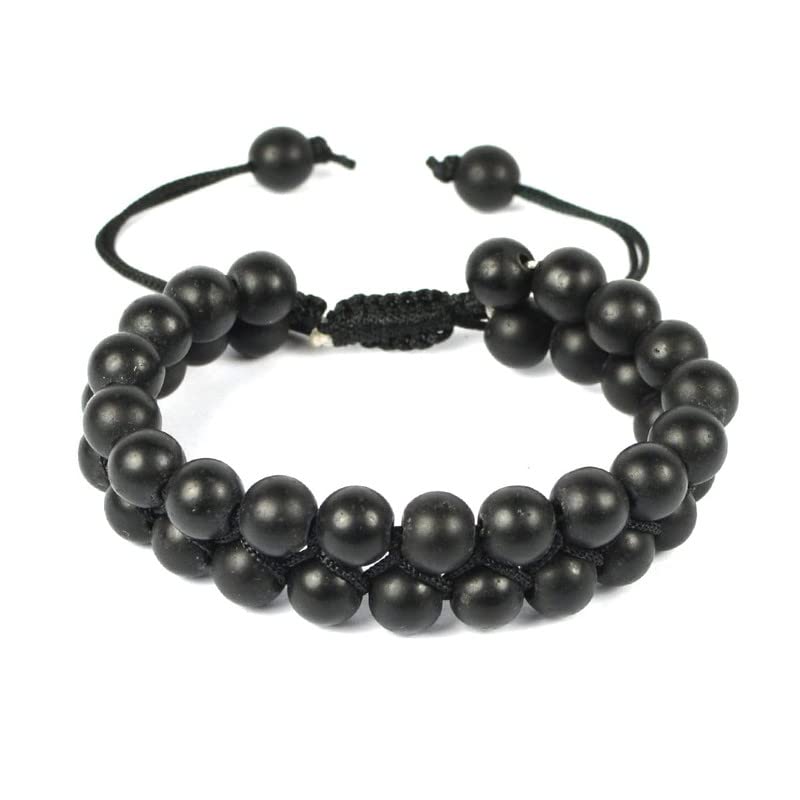 Bracelet en pierre double ligne nylon ajustable pour homme et femme Frienemy-2214