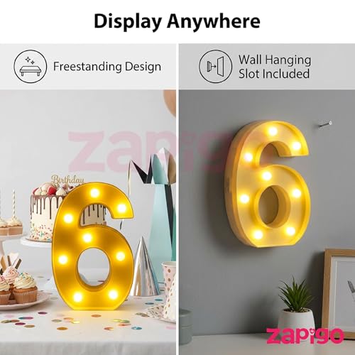 Image of Balloonistics LED Marquee Number 60 Light - Cordless Battery-Operated Light Up Number Sign for 60th Birthday, Anniversary, Wedding, Party Decoration, Photo Booth Backdrop, Cake Table Decor
