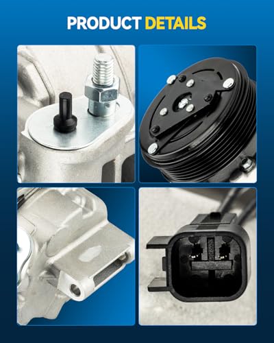 Image of PHILTOP 648311 Air Conditioner AC Compressor with Clutch for Ford Explorer 2011, 2012-2015 3.5L,Police Interceptor Utility 2013, 2014-2015 3.7L
