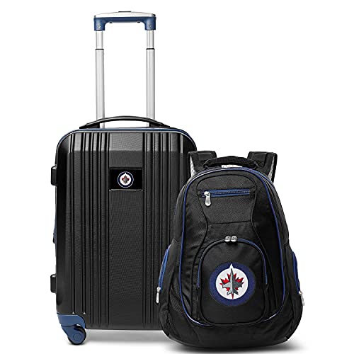 Denco Winnipeg Jets 2-Piece Luggage Set, Includes 21-inch Two-Tone Hardcase Spinner and 19