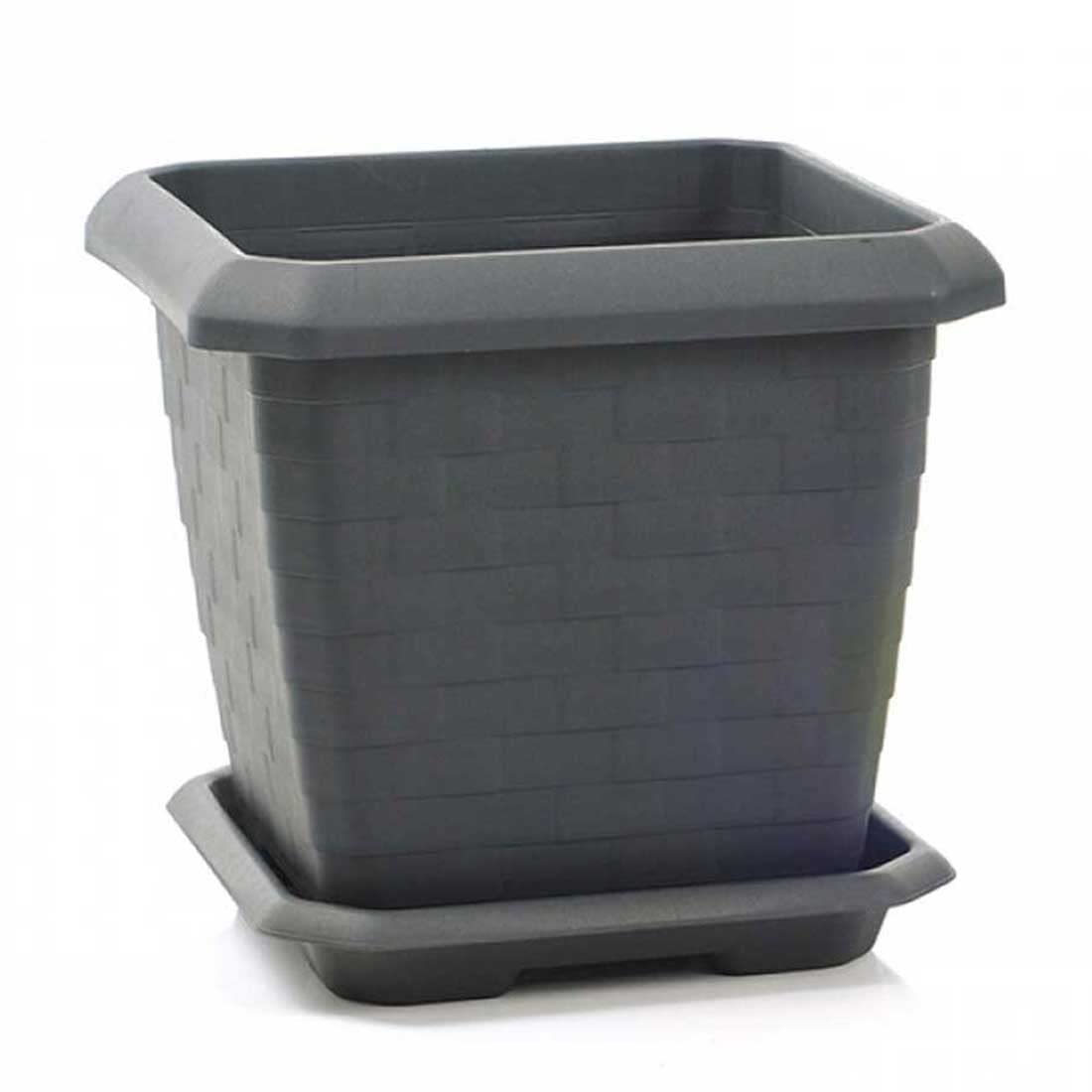Maceta Cuadrada Grande 54x54cm, Maceta con Plato, 74 litros, Macetero